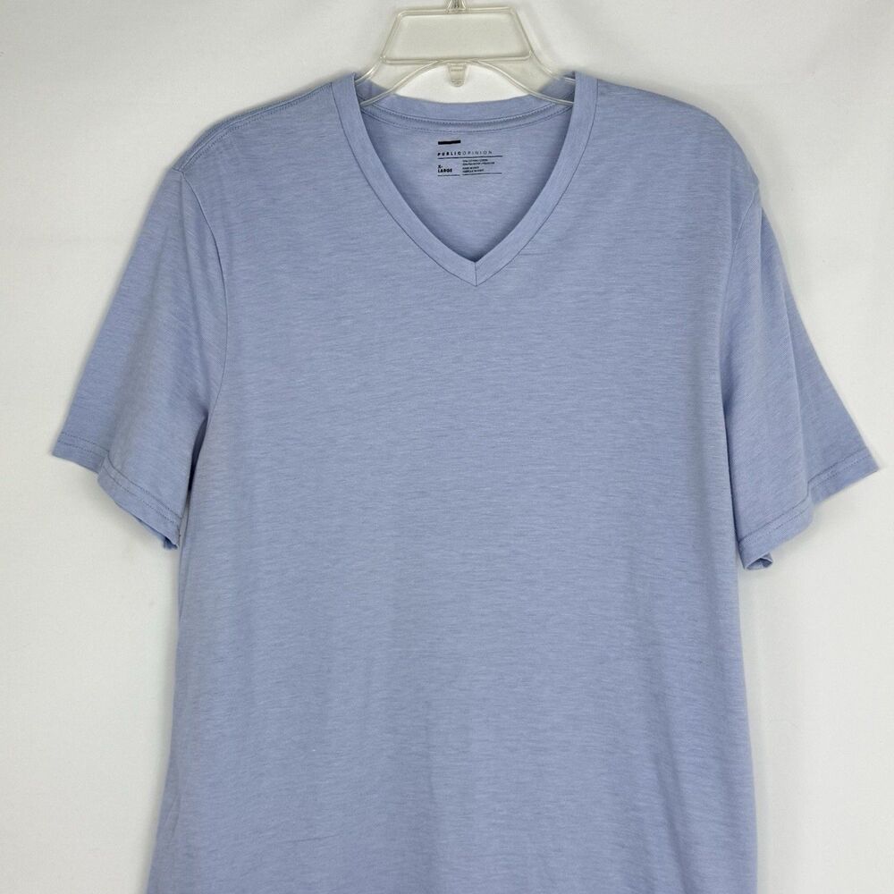 Public Opinion Men's Blue V-Neck T Shirt Tee XL Short Sleeve - Picture 3 of 12